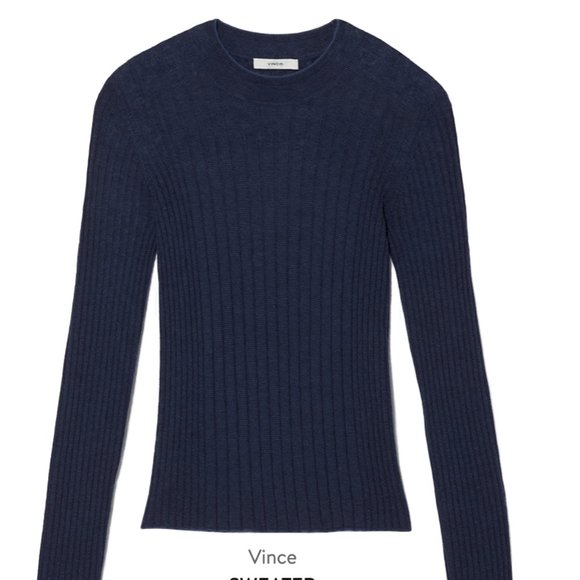 Vince Mixed Rib Stitch Coastal Cashmere Sweater M - Picture 5 of 14